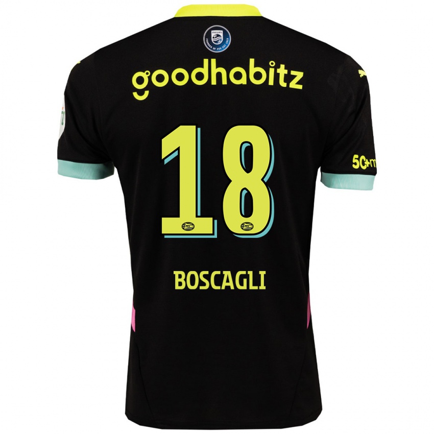 Niño Camiseta Olivier Boscagli #18 Negro Amarillo 2ª Equipación 2024/25 La Camisa México