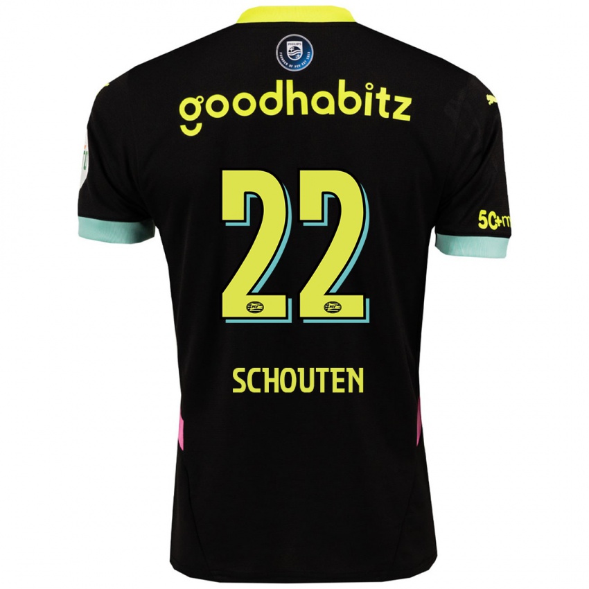 Niño Camiseta Jerdy Schouten #22 Negro Amarillo 2ª Equipación 2024/25 La Camisa México