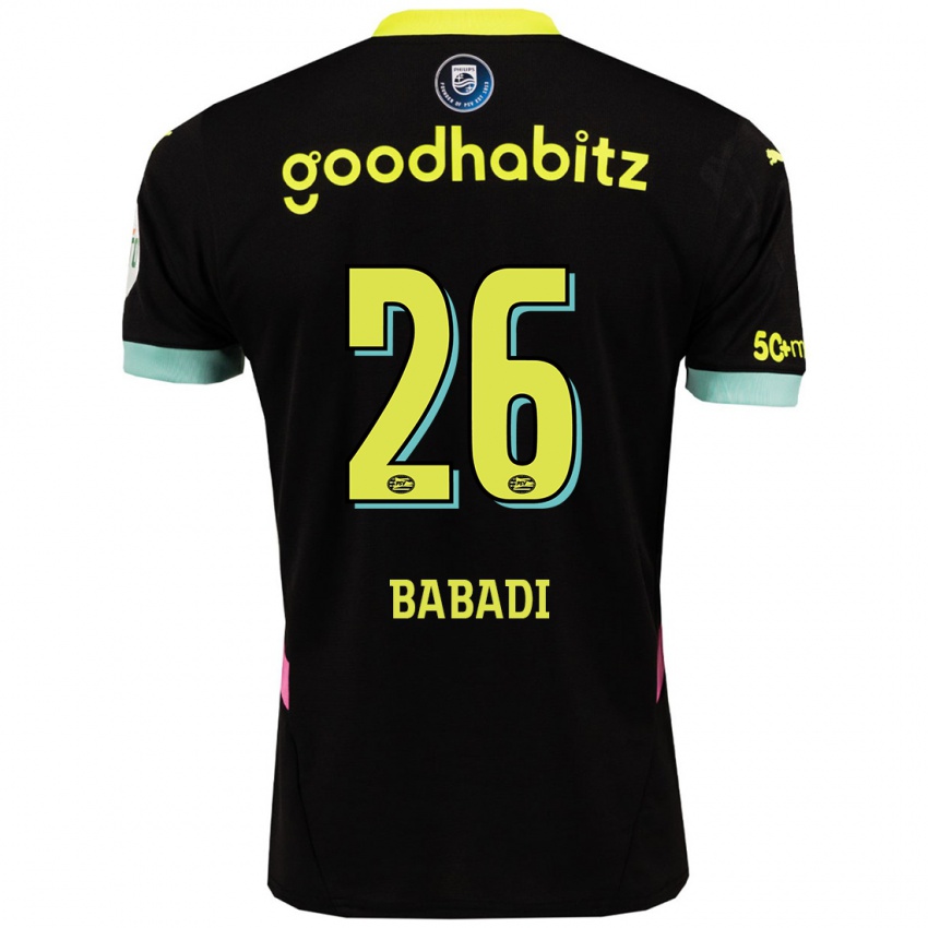 Niño Camiseta Isaac Babadi #26 Negro Amarillo 2ª Equipación 2024/25 La Camisa México