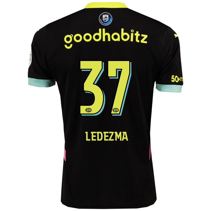 Niño Camiseta Richard Ledezma #37 Negro Amarillo 2ª Equipación 2024/25 La Camisa México