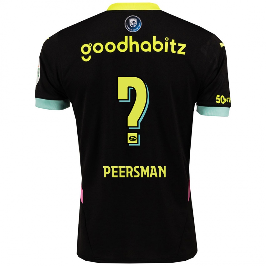 Niño Camiseta Kjell Peersman #0 Negro Amarillo 2ª Equipación 2024/25 La Camisa México