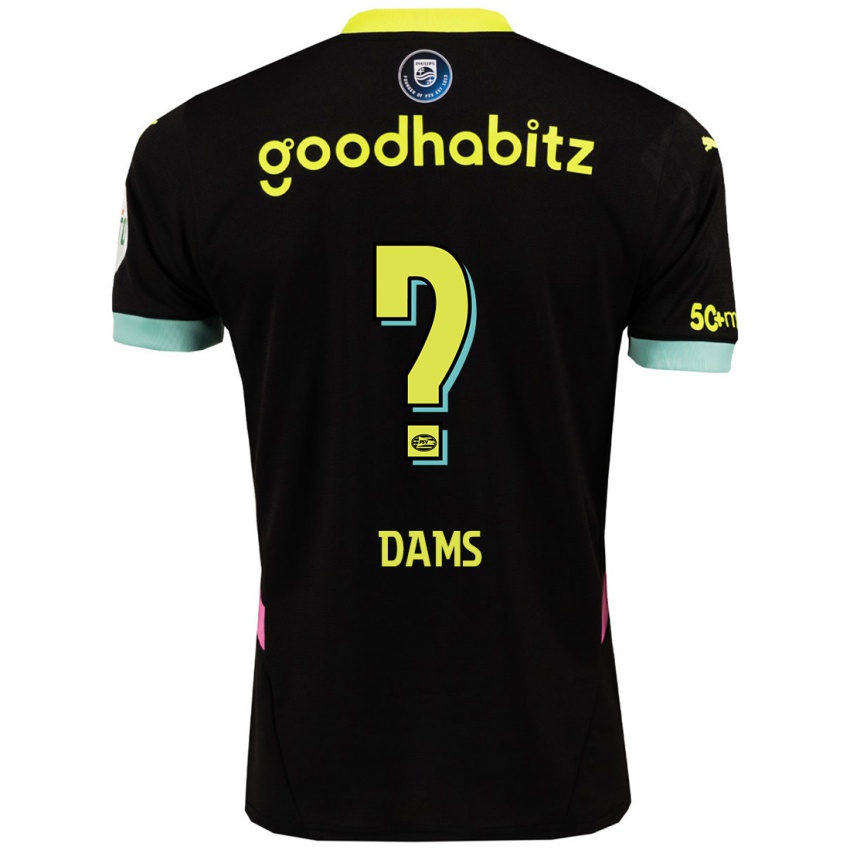 Niño Camiseta Matteo Dams #0 Negro Amarillo 2ª Equipación 2024/25 La Camisa México