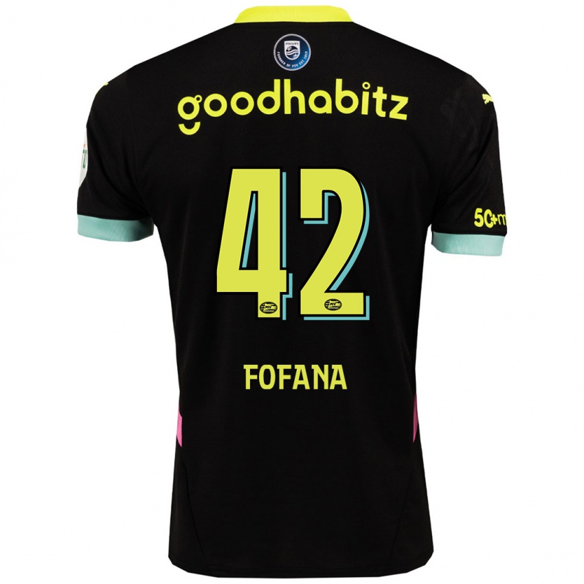 Niño Camiseta Fode Fofana #42 Negro Amarillo 2ª Equipación 2024/25 La Camisa México