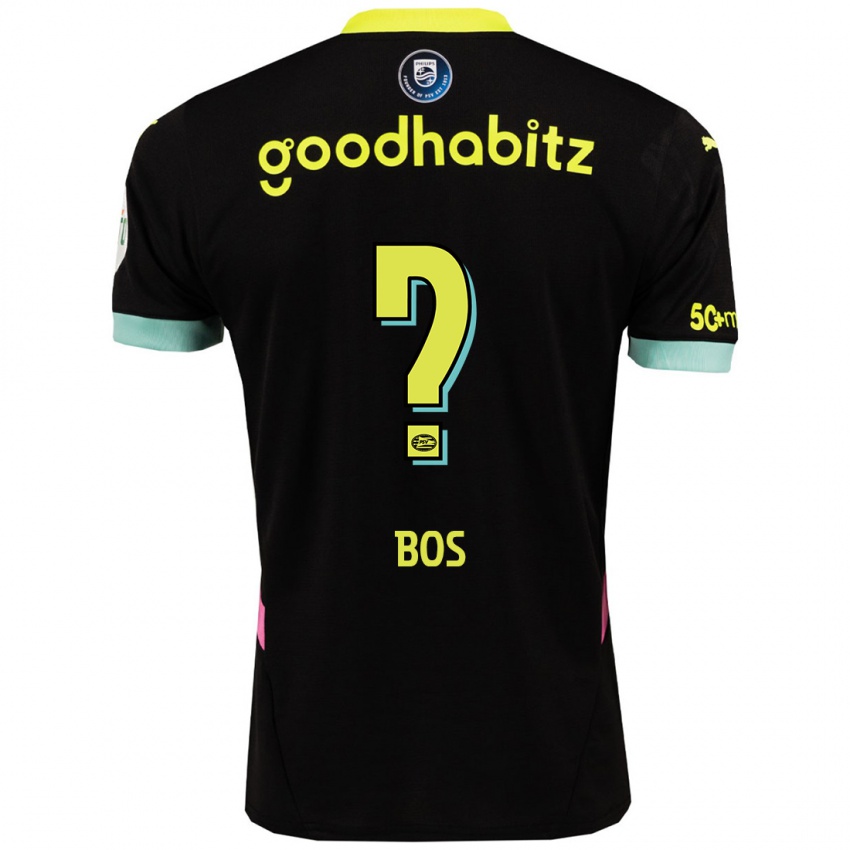 Niño Camiseta Floris Bos #0 Negro Amarillo 2ª Equipación 2024/25 La Camisa México