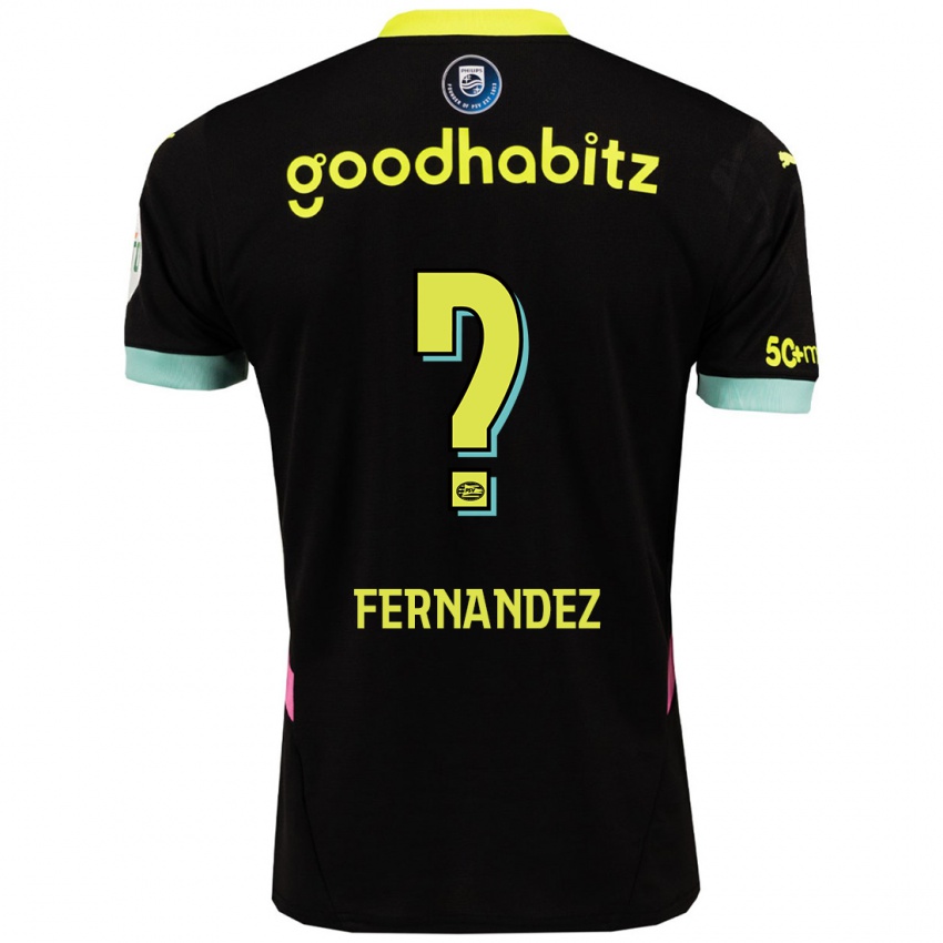 Niño Camiseta Noah Fernandez #0 Negro Amarillo 2ª Equipación 2024/25 La Camisa México