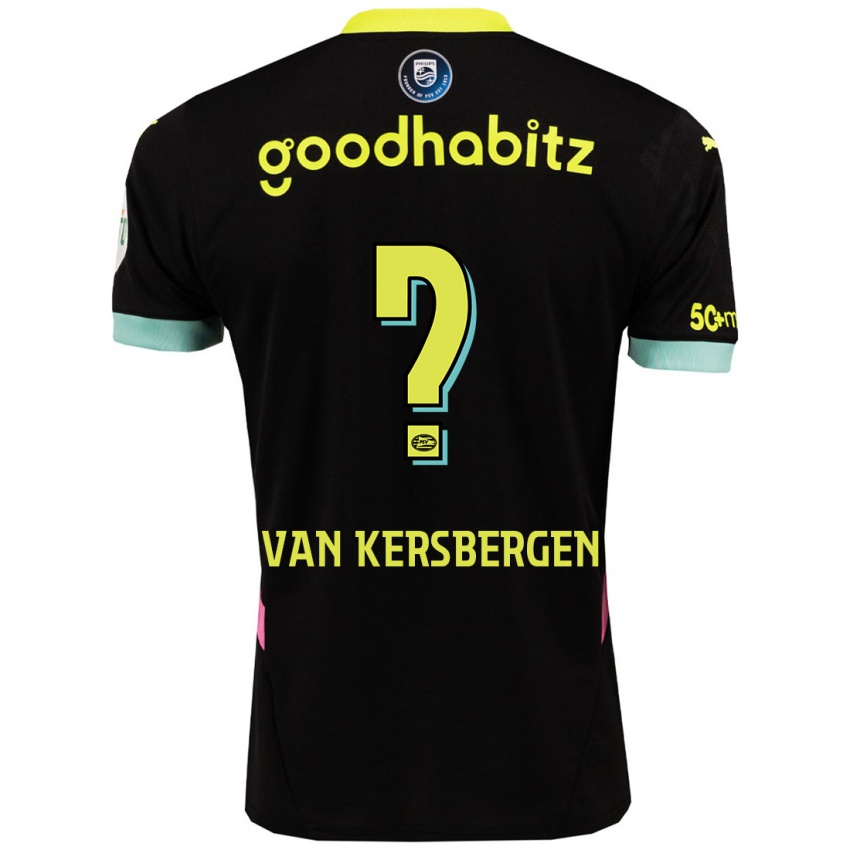 Niño Camiseta Sander Van Kersbergen #0 Negro Amarillo 2ª Equipación 2024/25 La Camisa México