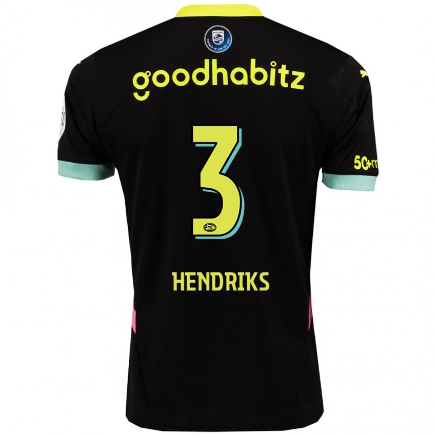 Niño Camiseta Gwyneth Hendriks #3 Negro Amarillo 2ª Equipación 2024/25 La Camisa México