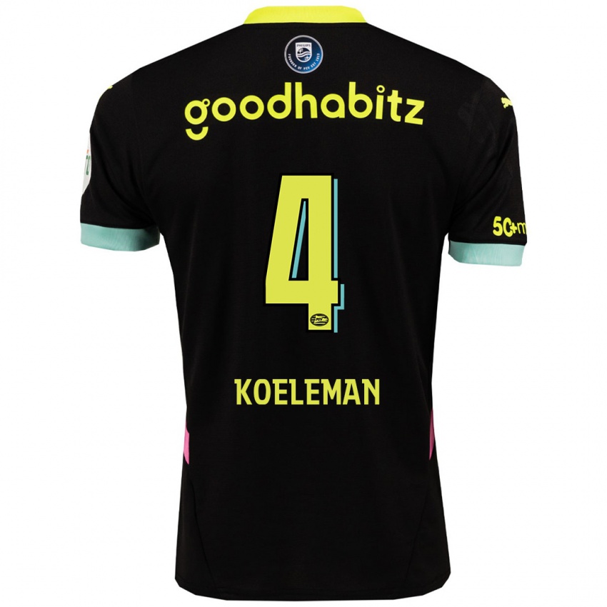 Niño Camiseta Senna Koeleman #4 Negro Amarillo 2ª Equipación 2024/25 La Camisa México