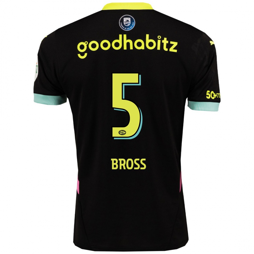 Niño Camiseta Melanie Bross #5 Negro Amarillo 2ª Equipación 2024/25 La Camisa México