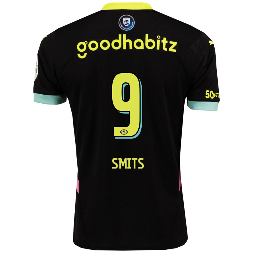 Niño Camiseta Joelle Smits #9 Negro Amarillo 2ª Equipación 2024/25 La Camisa México