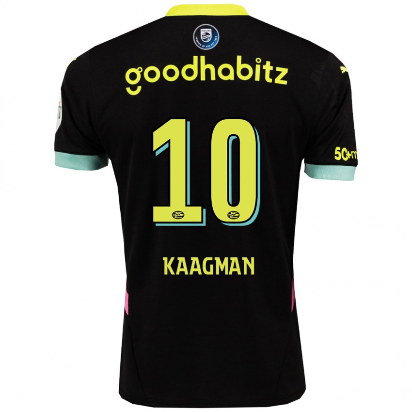 Niño Camiseta Inessa Kaagman #10 Negro Amarillo 2ª Equipación 2024/25 La Camisa México