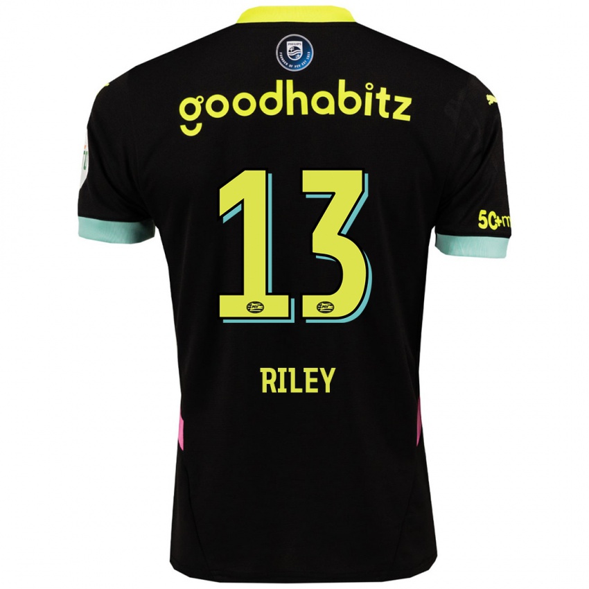 Niño Camiseta Indiah-Paige Riley #13 Negro Amarillo 2ª Equipación 2024/25 La Camisa México