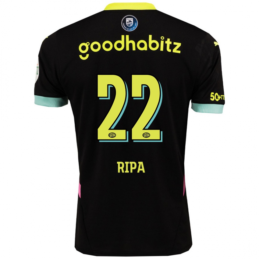 Niño Camiseta Chimera Ripa #22 Negro Amarillo 2ª Equipación 2024/25 La Camisa México