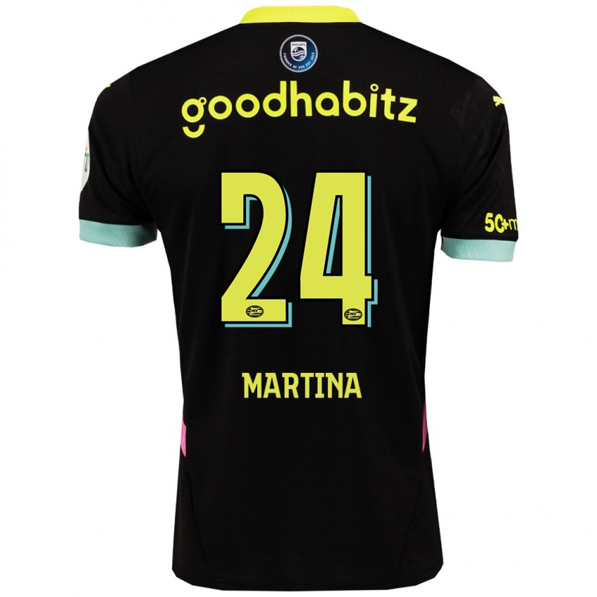 Niño Camiseta Shijona Martina #24 Negro Amarillo 2ª Equipación 2024/25 La Camisa México