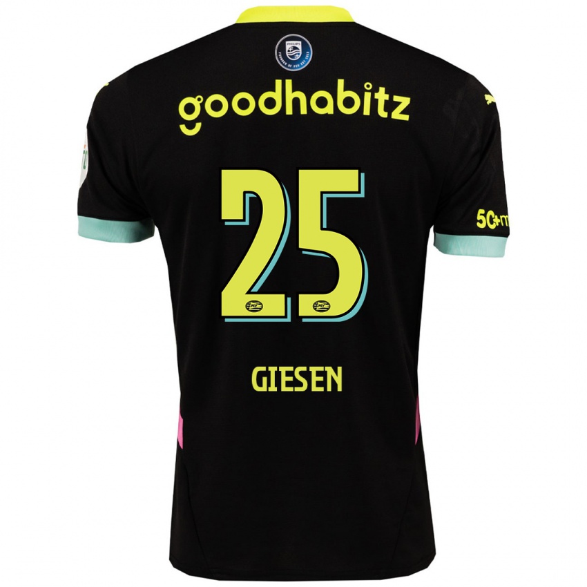 Niño Camiseta Suzanne Giesen #25 Negro Amarillo 2ª Equipación 2024/25 La Camisa México