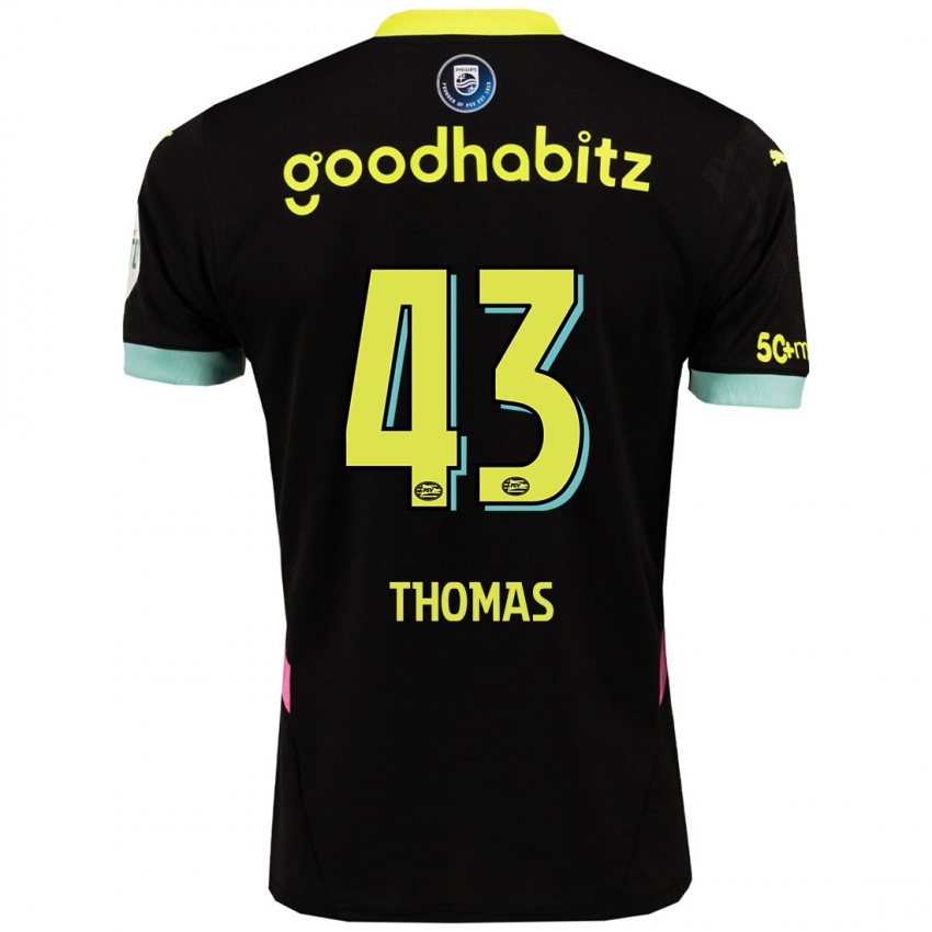 Niño Camiseta Kealyn Thomas #43 Negro Amarillo 2ª Equipación 2024/25 La Camisa México