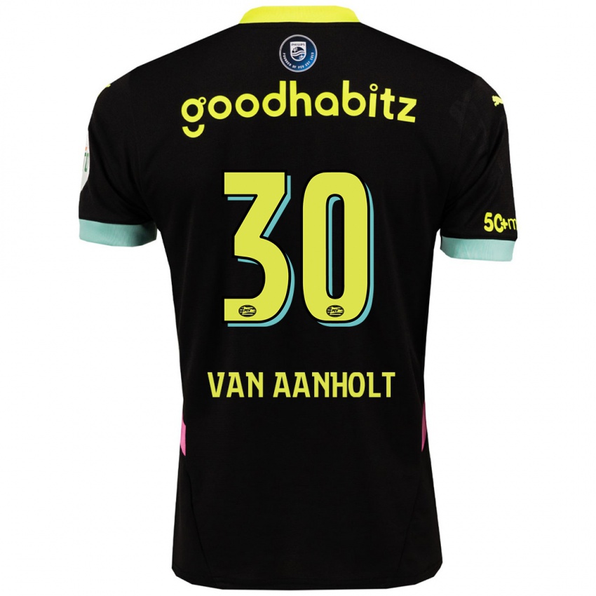 Niño Camiseta Patrick Van Aanholt #30 Negro Amarillo 2ª Equipación 2024/25 La Camisa México