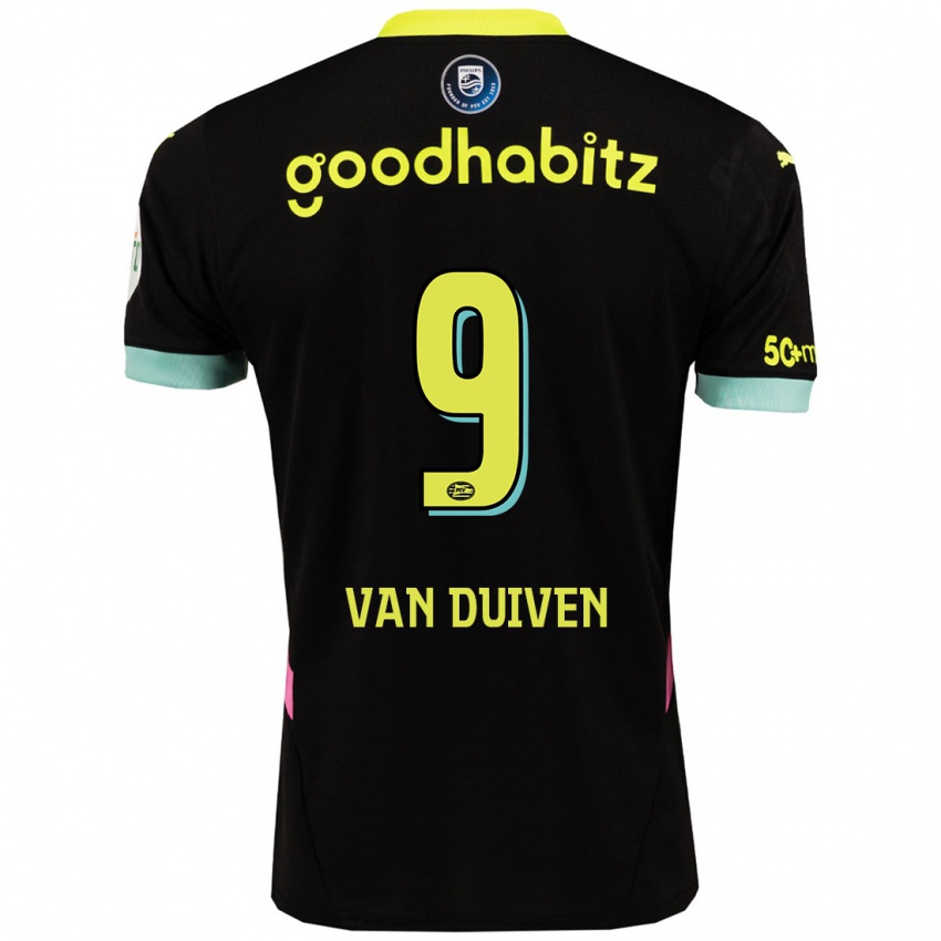 Niño Camiseta Jason Van Duiven #9 Negro Amarillo 2ª Equipación 2024/25 La Camisa México