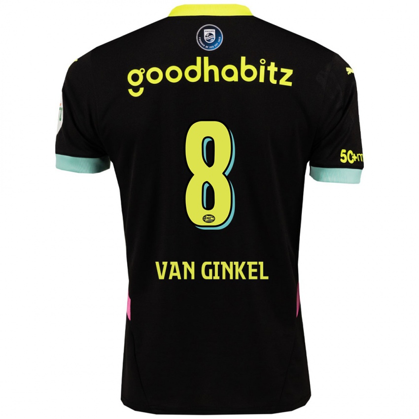 Niño Camiseta Marco Van Ginkel #8 Negro Amarillo 2ª Equipación 2024/25 La Camisa México