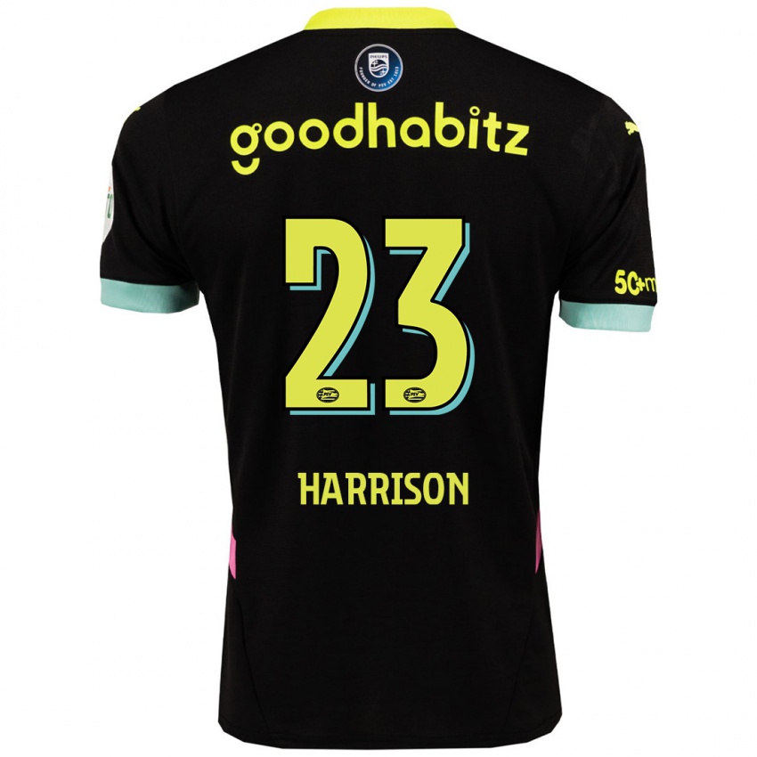 Niño Camiseta Amy Harrison #23 Negro Amarillo 2ª Equipación 2024/25 La Camisa México