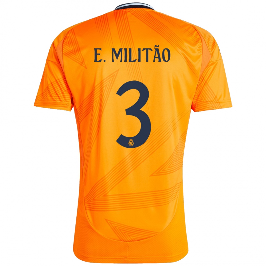 Niño Camiseta Eder Militao #3 Naranja 2ª Equipación 2024/25 La Camisa México