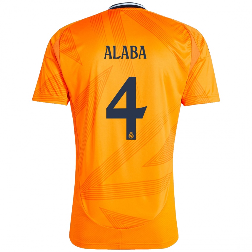 Niño Camiseta David Alaba #4 Naranja 2ª Equipación 2024/25 La Camisa México