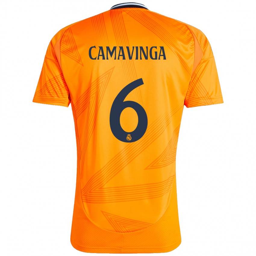 Niño Camiseta Eduardo Camavinga #6 Naranja 2ª Equipación 2024/25 La Camisa México