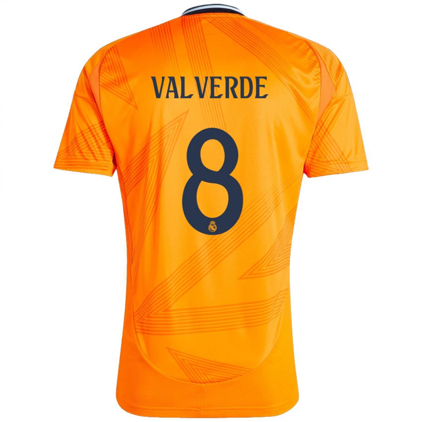 Niño Camiseta Federico Valverde #8 Naranja 2ª Equipación 2024/25 La Camisa México