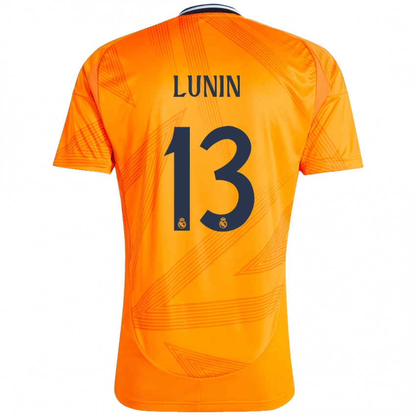 Niño Camiseta Andriy Lunin #13 Naranja 2ª Equipación 2024/25 La Camisa México