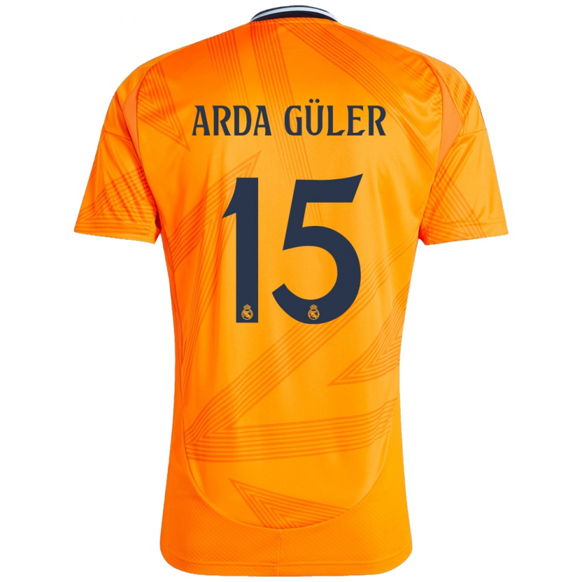 Niño Camiseta Arda Güler #15 Naranja 2ª Equipación 2024/25 La Camisa México