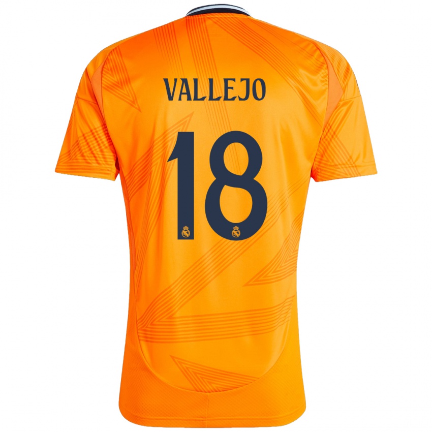 Niño Camiseta Jesus Vallejo #18 Naranja 2ª Equipación 2024/25 La Camisa México