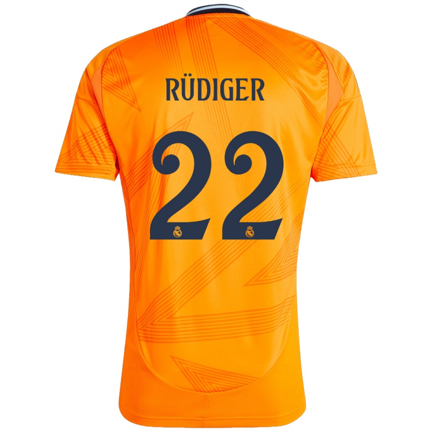 Niño Camiseta Antonio Rudiger #22 Naranja 2ª Equipación 2024/25 La Camisa México