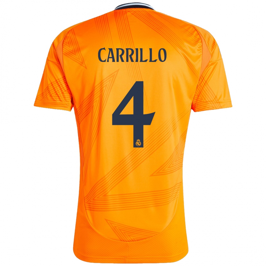 Niño Camiseta Alvaro Carrillo #4 Naranja 2ª Equipación 2024/25 La Camisa México