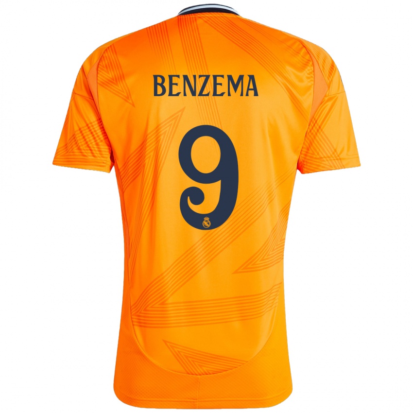 Niño Camiseta Karim Benzema #9 Naranja 2ª Equipación 2024/25 La Camisa México