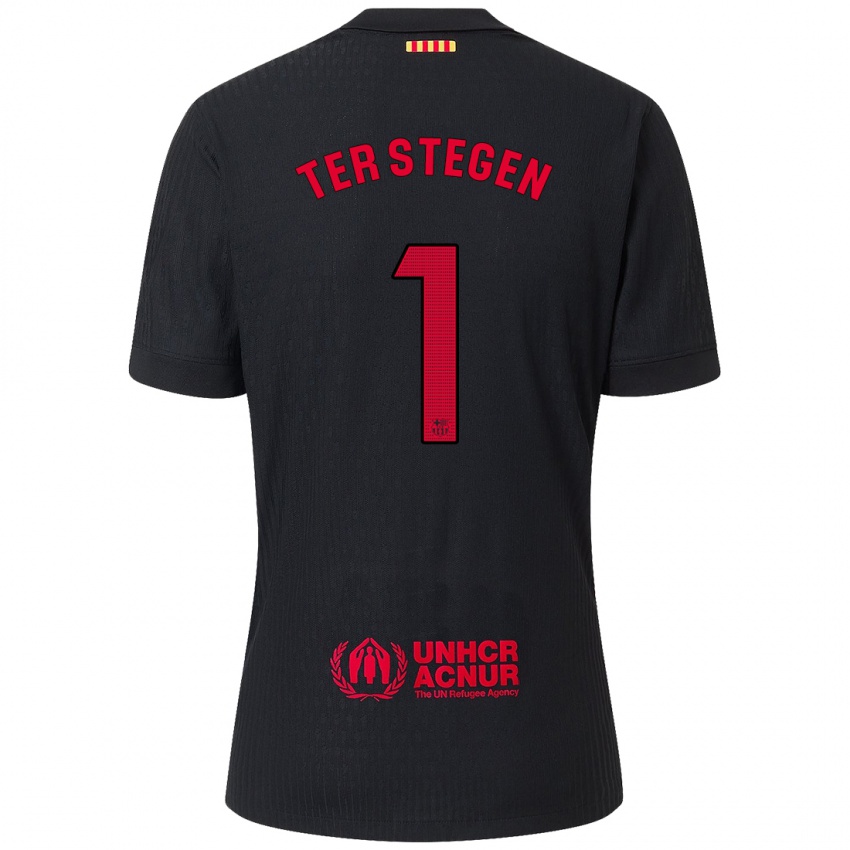 Niño Camiseta Marc-Andre Ter Stegen #1 Negro Rojo 2ª Equipación 2024/25 La Camisa México