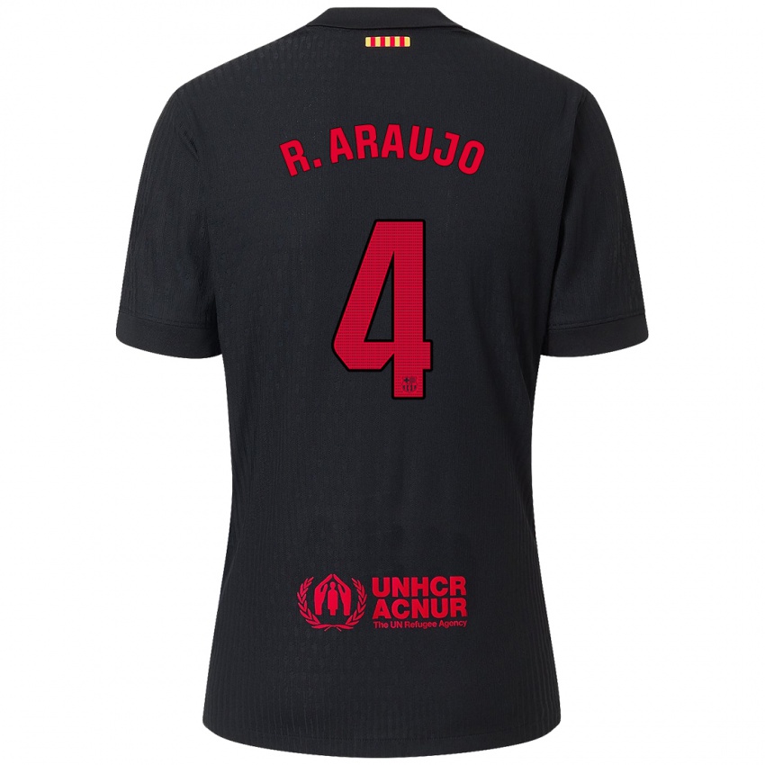 Niño Camiseta Ronald Araújo #4 Negro Rojo 2ª Equipación 2024/25 La Camisa México