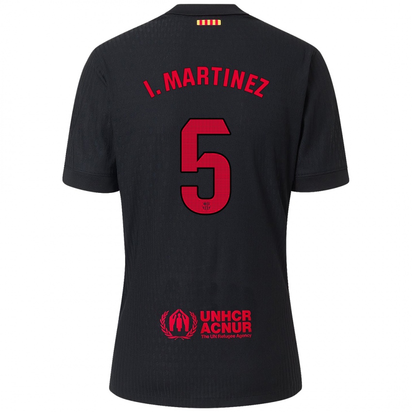 Niño Camiseta Iñigo Martínez #5 Negro Rojo 2ª Equipación 2024/25 La Camisa México