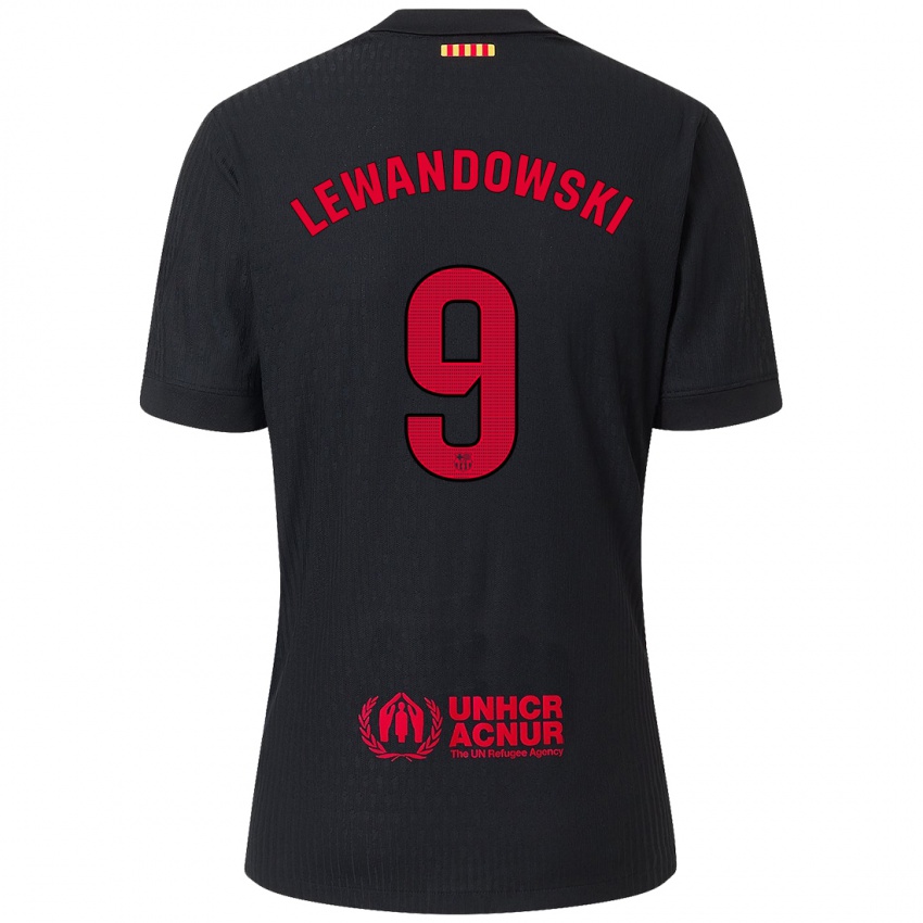 Niño Camiseta Robert Lewandowski #9 Negro Rojo 2ª Equipación 2024/25 La Camisa México