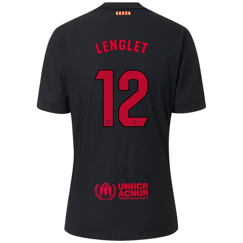 Niño Camiseta Clement Lenglet #12 Negro Rojo 2ª Equipación 2024/25 La Camisa México