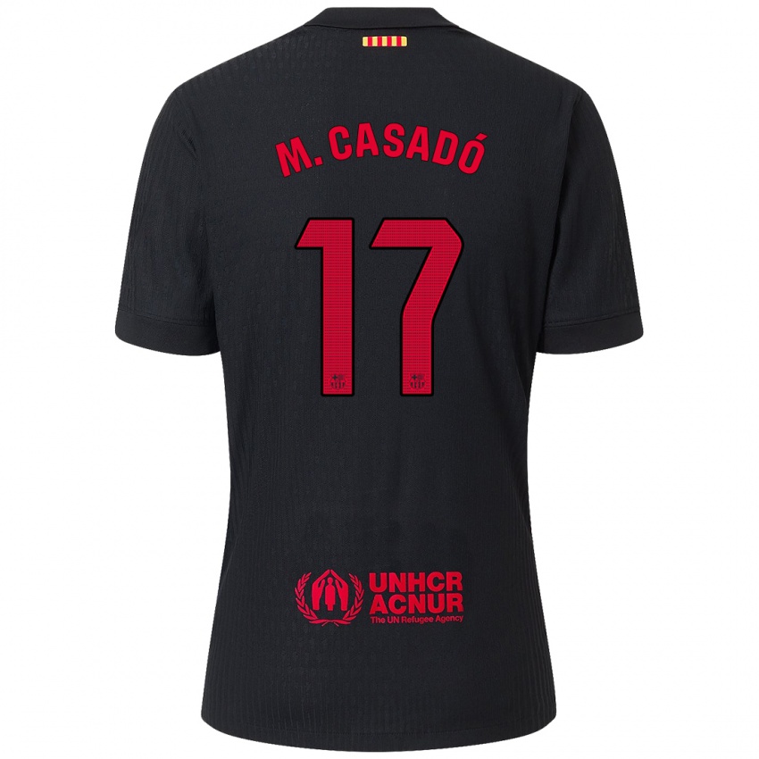 Niño Camiseta Marc Casado #17 Negro Rojo 2ª Equipación 2024/25 La Camisa México