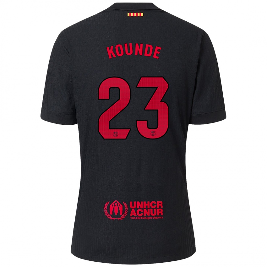 Niño Camiseta Jules Kounde #23 Negro Rojo 2ª Equipación 2024/25 La Camisa México