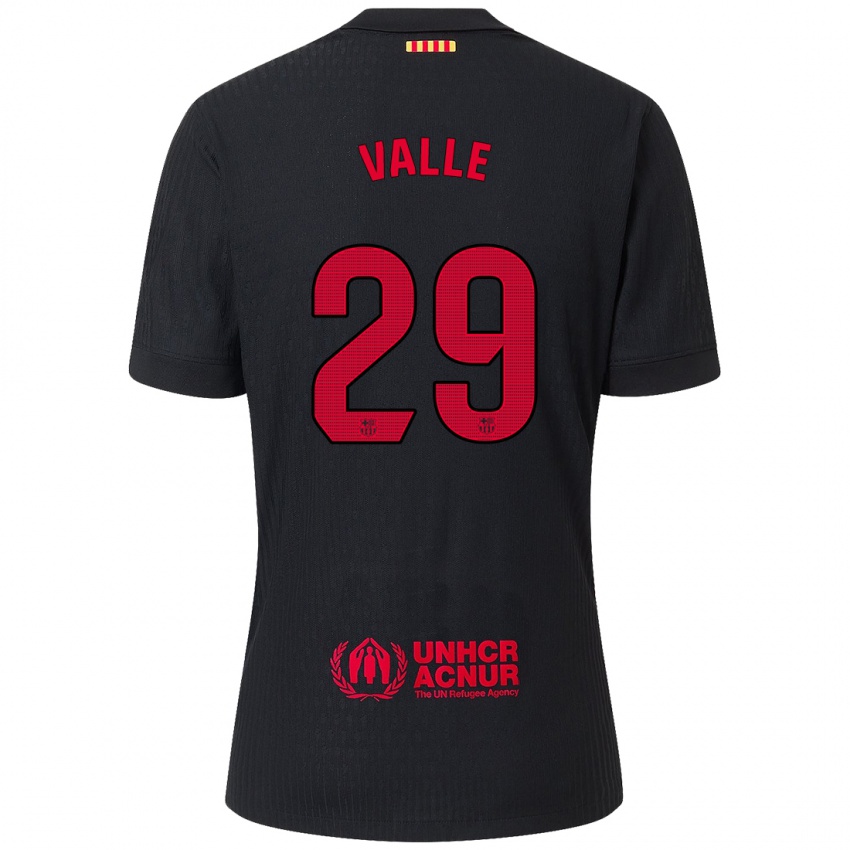 Niño Camiseta Álex Valle #29 Negro Rojo 2ª Equipación 2024/25 La Camisa México