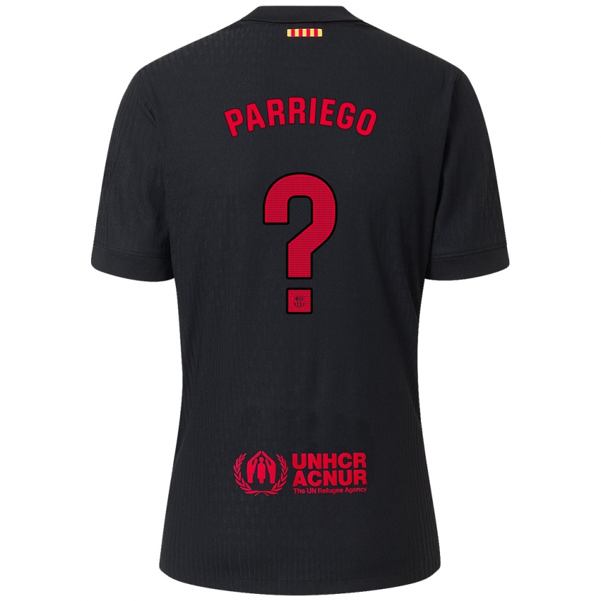 Niño Camiseta Marcos Parriego #0 Negro Rojo 2ª Equipación 2024/25 La Camisa México