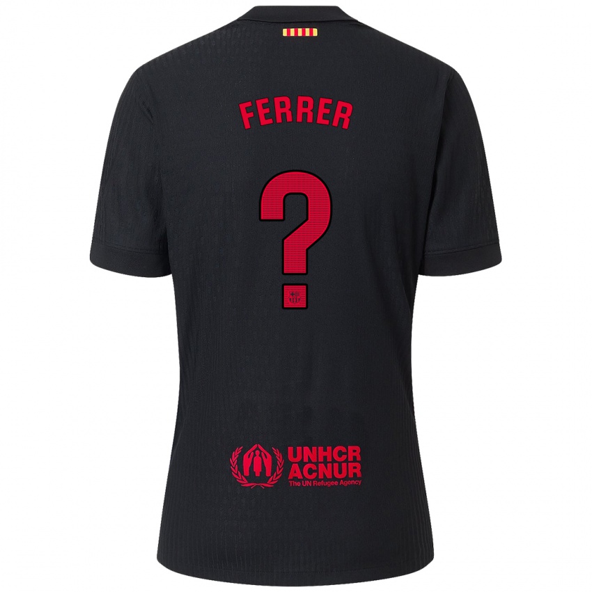 Niño Camiseta Dani Ferrer #0 Negro Rojo 2ª Equipación 2024/25 La Camisa México