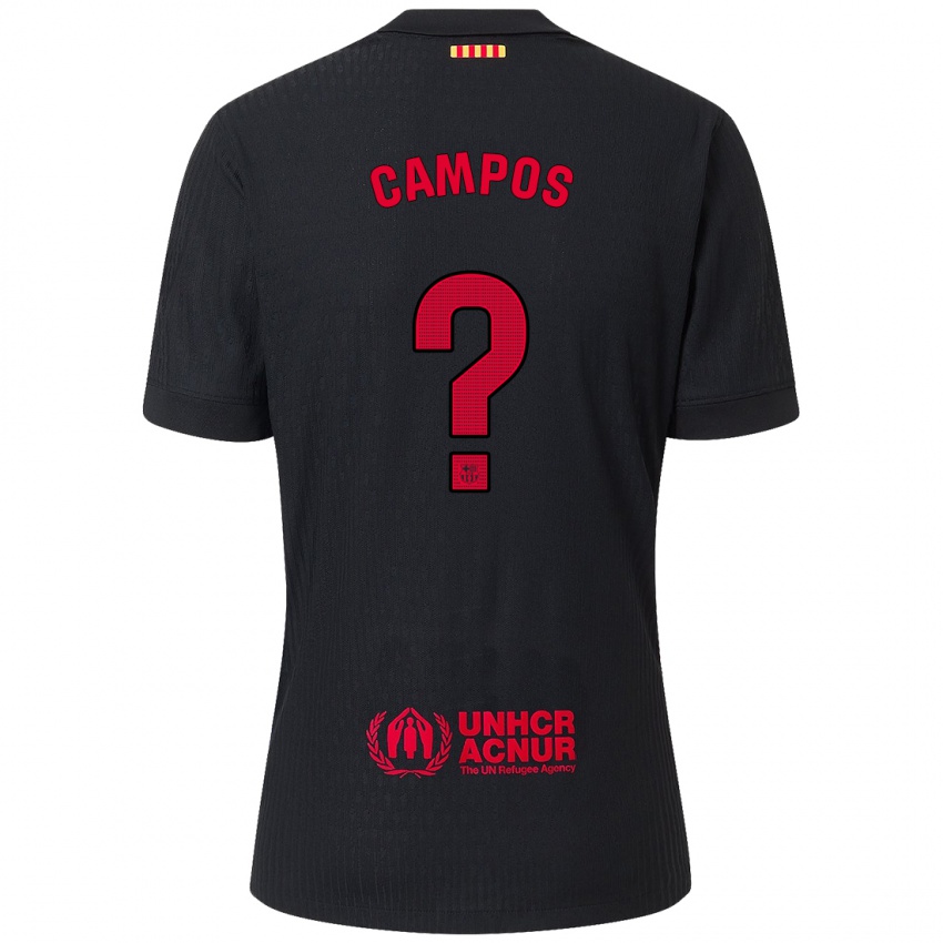 Niño Camiseta Alex Campos #0 Negro Rojo 2ª Equipación 2024/25 La Camisa México