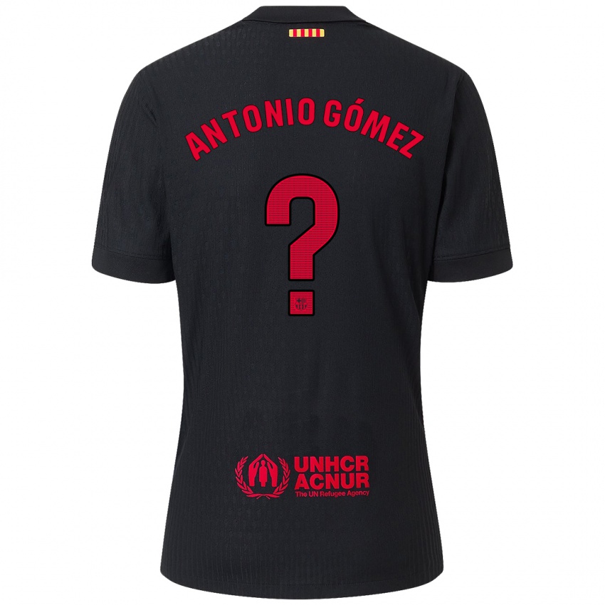 Niño Camiseta Antonio Gómez #0 Negro Rojo 2ª Equipación 2024/25 La Camisa México