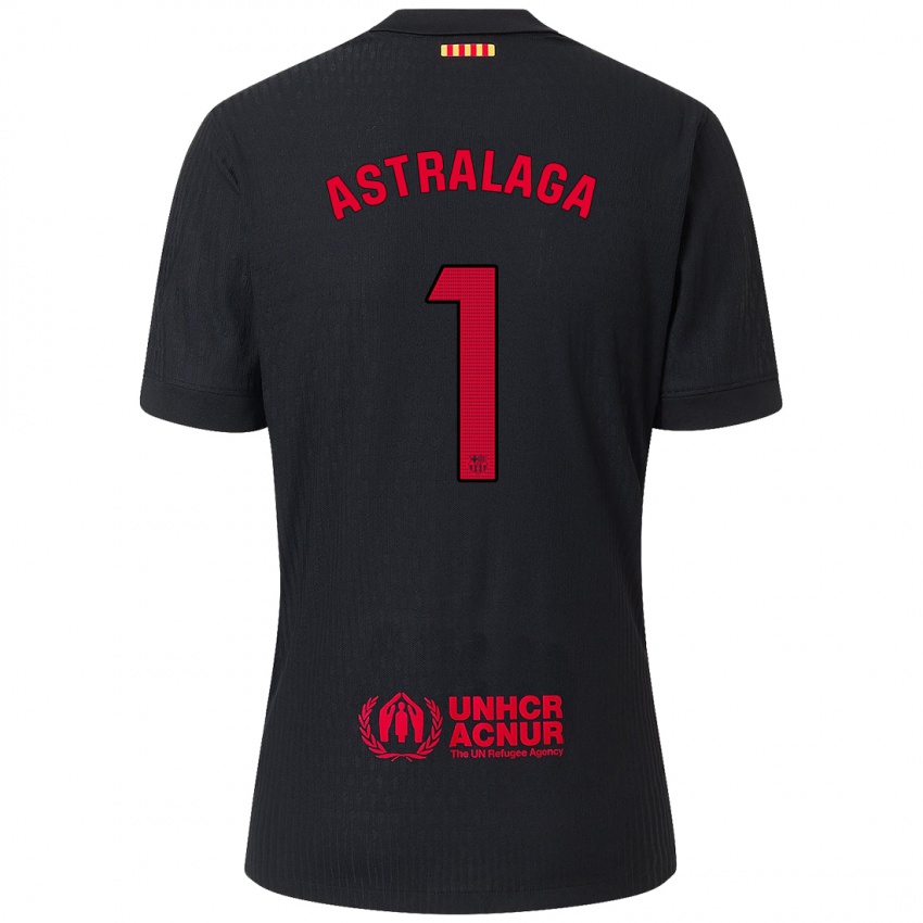 Niño Camiseta Ander Astralaga #1 Negro Rojo 2ª Equipación 2024/25 La Camisa México