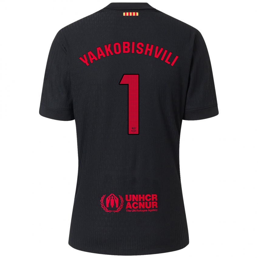 Niño Camiseta Áron Yaakobishvili #1 Negro Rojo 2ª Equipación 2024/25 La Camisa México