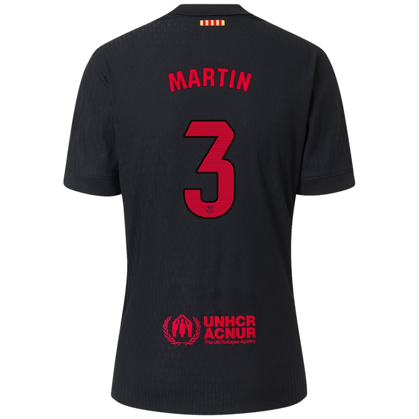 Niño Camiseta Gerard Martin #3 Negro Rojo 2ª Equipación 2024/25 La Camisa México