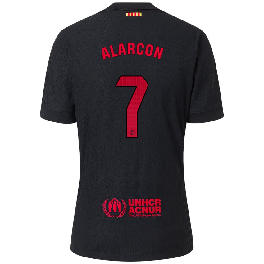 Niño Camiseta Angel Alarcon #7 Negro Rojo 2ª Equipación 2024/25 La Camisa México